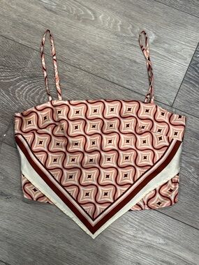 Geometric Handkerchief Crop Cami Top